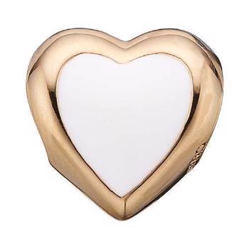 Christina Forgyldt sølv Big Enamel Heart Hjerte med hvid emalje, model 623-G14 køb det billigst hos Guldsmykket.dk her